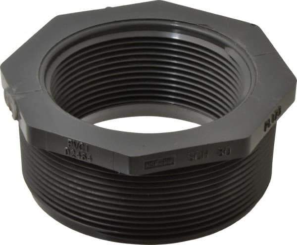 Value Collection - 4 x 3" PVC Plastic Pipe Reducer Bushing - Schedule 80, MIPT x FIPT End Connections - USA Tool & Supply