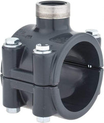 Value Collection - 2 x 1/2" PVC Plastic Pipe Clamp On Saddle with Viton O-Ring - Schedule 80, Pipe O.D. x SR Fipt End Connections - USA Tool & Supply