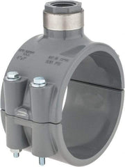 Value Collection - 4 x 3/4" CPVC Plastic Pipe Clamp On Saddle with Viton O-Ring - Schedule 80, Pipe O.D. x SR Fipt End Connections - USA Tool & Supply