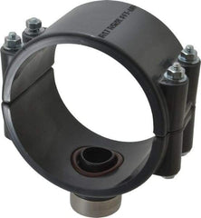 Value Collection - 4 x 1" PVC Plastic Pipe Clamp On Saddle with Viton O-Ring - Schedule 80, Pipe O.D. x SR Fipt End Connections - USA Tool & Supply