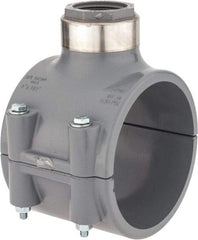 Value Collection - 4 x 1-1/4" CPVC Plastic Pipe Clamp On Saddle with Viton O-Ring - Schedule 80, Pipe O.D. x SR Fipt End Connections - USA Tool & Supply