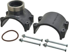 Value Collection - 4 x 2" PVC Plastic Pipe Clamp On Saddle with Viton O-Ring - Schedule 80, Pipe O.D. x SR Fipt End Connections - USA Tool & Supply