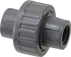 Value Collection - 3/8" PVC Plastic Pipe Union with EPDM O-Ring - Schedule 80, FIPT x FIPT End Connections - USA Tool & Supply