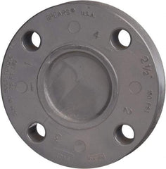 Value Collection - 2-1/2" Pipe, 7" OD, PVC Blind Pipe Flange - Schedule 80, Gray - USA Tool & Supply