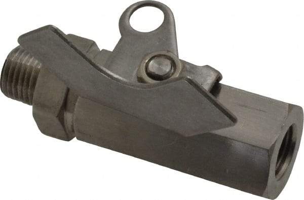 Midwest Control - 1/4" Pipe, Full Port, Stainless Steel Miniature Ball Valve - 2 Piece, Inline - Two Way Flow, MNPT x FNPT Ends, Butterfly Handle, 1,000 WOG, 150 WSP - USA Tool & Supply