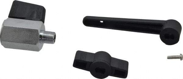 Midwest Control - 1/8" Pipe, Full Port, Brass Miniature Ball Valve - 1 Piece, Inline - Two Way Flow, MNPT x FNPT Ends, Wedge Handle, 450 WOG - USA Tool & Supply