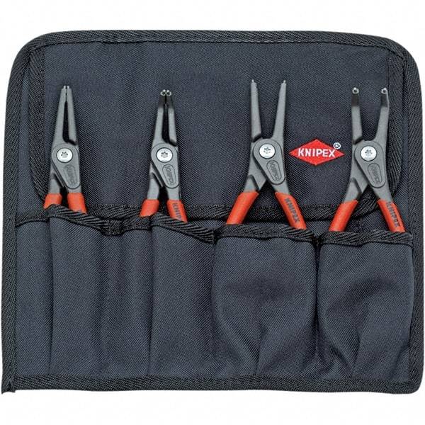 Knipex - 4 Piece Snap Ring Plier Set - Comes in Tool Roll - USA Tool & Supply