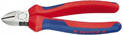 Knipex - 7" OAL, 1/8" Capacity, 1" Jaw Length x 1" Jaw Width, Diagonal Cutter Pliers - Oval Head, Ergo Two Component Handles - USA Tool & Supply