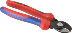 Knipex - 6-1/2" OAL, 12 AWG Capacity, Cable Cutter - 5/8" Jaw Length x 1" Jaw Width, Oval Head, Ergo Dual Component Handle - USA Tool & Supply