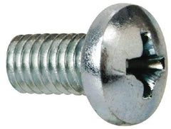 Value Collection - #10-32 UNF Thread, 3/8" Length Under Head, Phillips Drive Steel Thread Cutting Screw - Pan Head, Grade 2, Point Type F, Zinc-Plated Finish - USA Tool & Supply