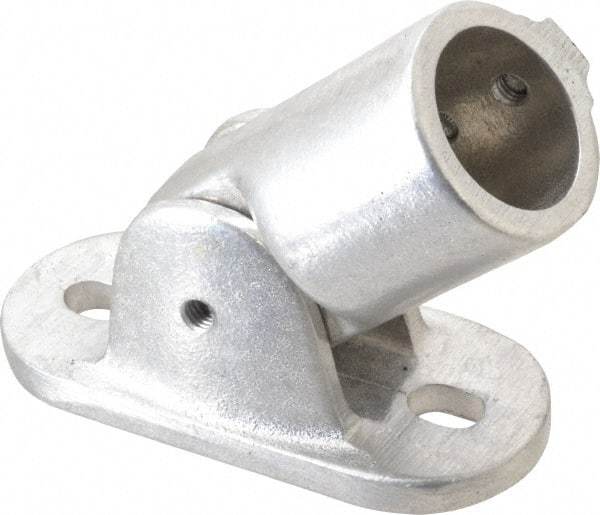 Hollaender - 1-1/4" Pipe, Adjustable Flange, Aluminum Alloy Flange Pipe Rail Fitting - Bright Finish - USA Tool & Supply