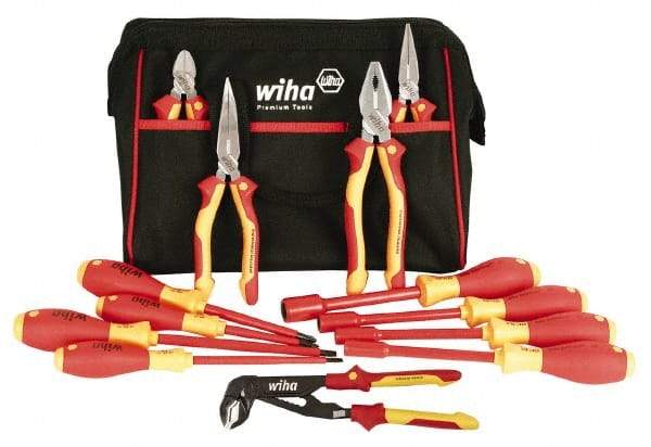 Wiha - 13 Piece Insulated Hand Tool Set - Comes in Canvas Bag - USA Tool & Supply