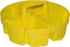 Bucket Boss - 4 Pocket Yellow Plastic Bucket Organizer - 10-1/2" Wide x 10-1/4" Deep x 4" High - USA Tool & Supply