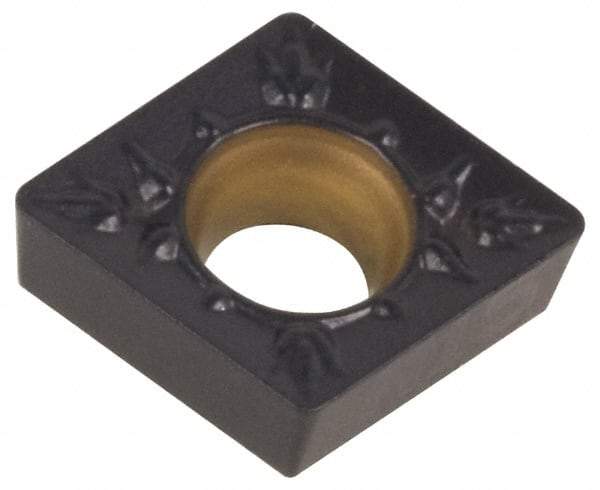 Kennametal - CCMT32.52 MP Grade KCU10 Carbide Turning Insert - AlTiN Finish, 80° Diamond, 3/8" Inscr Circle, 5/32" Thick, 1/32" Corner Radius - USA Tool & Supply