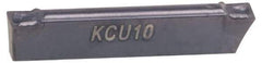 Kennametal - 0605A4G GUP Grade KCP25, 6.05mm Cutting Width Carbide Grooving Insert - 4.5mm Max Depth of Cut, Neutral, 0.4mm Corner Radius, TiN Finish - USA Tool & Supply