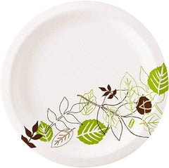 Dixie - Pathways Soak-Proof Shield Mediumweight Paper Plates, 6 7/8" - Green, Burgundy - USA Tool & Supply