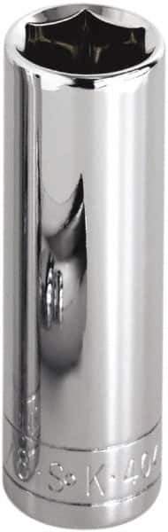 SK - 15/16", 1/2" Drive, Deep Hand Socket - 6 Points, Steel, Chrome Finish - USA Tool & Supply