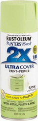 Rust-Oleum - Green Apple, Satin, Enamel Spray Paint - 8 Sq Ft per Can, 12 oz Container, Use on Multipurpose - USA Tool & Supply