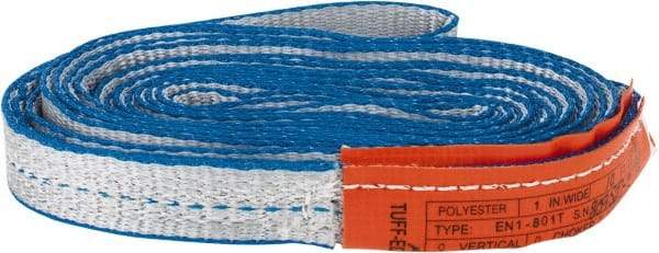 Lift-All - 10' Long x 1" Wide, 3,200 Lb Vertical Capacity, 1 Ply, Nylon Web Sling - 2,500 Lb Choker Capacity - USA Tool & Supply