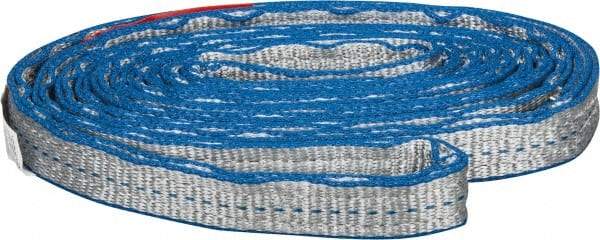 Lift-All - 8' Long x 1" Wide, 6,200 Lb Vertical Capacity, 2 Ply, Nylon Web Sling - 4,900 Lb Choker Capacity - USA Tool & Supply