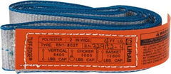 Lift-All - 4' Long x 2" Wide, 6,400 Lb Vertical Capacity, 1 Ply, Polyester Web Sling - 5,000 Lb Choker Capacity - USA Tool & Supply