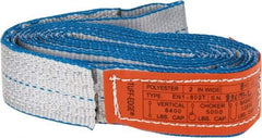 Lift-All - 8' Long x 2" Wide, 6,400 Lb Vertical Capacity, 1 Ply, Nylon Web Sling - 5,000 Lb Choker Capacity - USA Tool & Supply