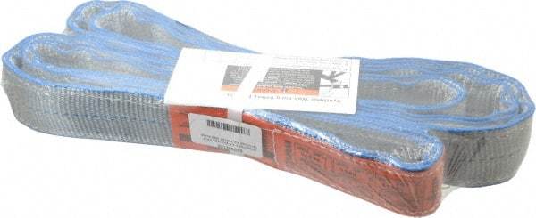 Lift-All - 5' Long x 2" Wide, 12,400 Lb Vertical Capacity, 2 Ply, Nylon Web Sling - 9,900 Lb Choker Capacity - USA Tool & Supply