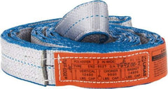Lift-All - 6' Long x 2" Wide, 12,400 Lb Vertical Capacity, 2 Ply, Polyester Web Sling - 9,900 Lb Choker Capacity - USA Tool & Supply