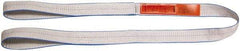 Lift-All - 18' Long x 3" Wide, 8,600 Lb Vertical Capacity, 2 Ply, Polyester Web Sling - 6,900 Lb Choker Capacity, Silver (Color) - USA Tool & Supply