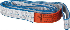 Lift-All - 5' Long x 1" Wide, 1,600 Lb Vertical Capacity, 1 Ply, Polyester Web Sling - 1,250 Lb Choker Capacity - USA Tool & Supply