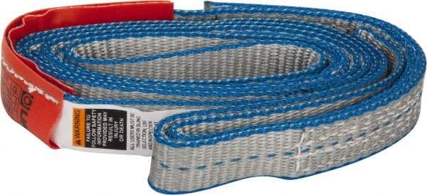 Lift-All - 7' Long x 1" Wide, 1,600 Lb Vertical Capacity, 1 Ply, Polyester Web Sling - 1,250 Lb Choker Capacity - USA Tool & Supply