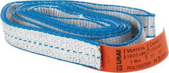 Lift-All - 9' Long x 1" Wide, 1,600 Lb Vertical Capacity, 1 Ply, Polyester Web Sling - 1,250 Lb Choker Capacity - USA Tool & Supply