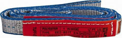 Lift-All - 4' Long x 1" Wide, 3,200 Lb Vertical Capacity, 2 Ply, Polyester Web Sling - 2,500 Lb Choker Capacity - USA Tool & Supply