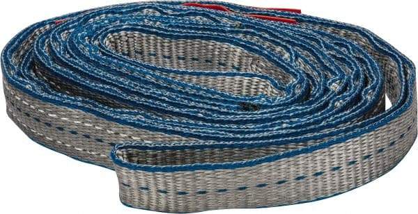 Lift-All - 9' Long x 1" Wide, 3,200 Lb Vertical Capacity, 2 Ply, Polyester Web Sling - 2,500 Lb Choker Capacity - USA Tool & Supply