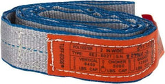 Lift-All - 5' Long x 2" Wide, 6,400 Lb Vertical Capacity, 2 Ply, Polyester Web Sling - 5,000 Lb Choker Capacity - USA Tool & Supply