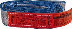 Lift-All - 6' Long x 2" Wide, 6,400 Lb Vertical Capacity, 2 Ply, Polyester Web Sling - 5,000 Lb Choker Capacity - USA Tool & Supply