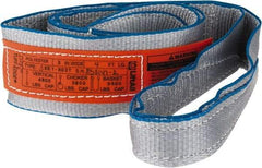 Lift-All - 4' Long x 3" Wide, 4,800 Lb Vertical Capacity, 1 Ply, Polyester Web Sling - 3,800 Lb Choker Capacity - USA Tool & Supply
