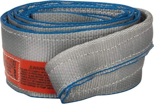 Lift-All - 8' Long x 4" Wide, 11,500 Lb Vertical Capacity, 2 Ply, Polyester Web Sling - 9,200 Lb Choker Capacity - USA Tool & Supply