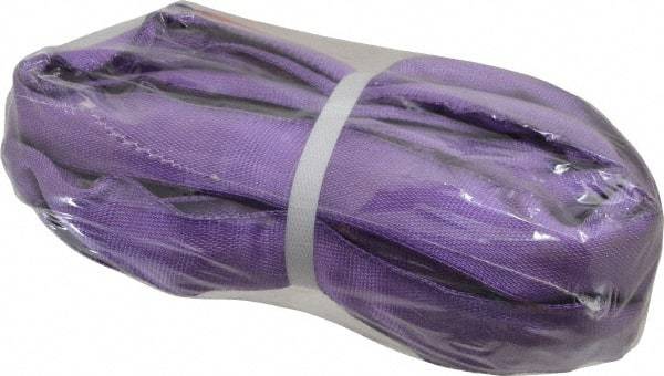 Lift-All - 10' Long x 1" Wide, Polyester Web Sling - 2,100 Lb Choker Capacity, 5/8" Diam Chain, Purple - USA Tool & Supply