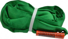 Lift-All - 5' Long x 1-3/8" Wide, Polyester Web Sling - 4,200 Lb Choker Capacity, 7/8" Diam Chain, Green - USA Tool & Supply