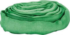 Lift-All - 6' Long x 1-3/8" Wide, 5,300 Lb Vertical Capacity, Polyester Web Sling - 4,200 Lb Choker Capacity, 7/8" Diam Chain, Green - USA Tool & Supply