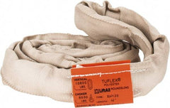Lift-All - 4' Long x 4" Wide, Polyester Web Sling - 8,500 Lb Choker Capacity, 1-1/8" Diam Chain, Tan - USA Tool & Supply