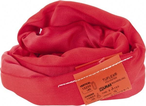 Lift-All - 5' Long x 2" Wide, Polyester Web Sling - 10,600 Lb Choker Capacity, 1-3/8" Diam Chain, Red - USA Tool & Supply