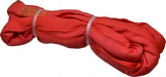 Lift-All - 6' Long x 2" Wide, Polyester Web Sling - 10,600 Lb Choker Capacity, 1-3/8" Diam Chain, Red - USA Tool & Supply