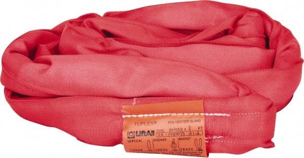 Lift-All - 8' Long x 2" Wide, Polyester Web Sling - 10,600 Lb Choker Capacity, 1-3/8" Diam Chain, Red - USA Tool & Supply