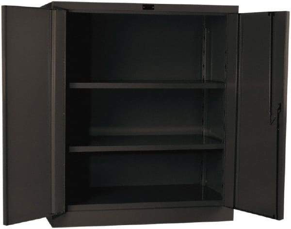 Hallowell - 2 Shelf Locking Storage Cabinet - Steel, 36" Wide x 21" Deep x 42" High, Gray - USA Tool & Supply