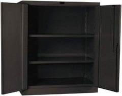 Hallowell - 2 Shelf Locking Storage Cabinet - Steel, 36" Wide x 21" Deep x 42" High, Gray - USA Tool & Supply