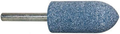 Tru-Maxx - 7/8" Head Diam x 2" Thickness, A11, Pointed Tree End, Aluminum Oxide Mounted Point - Blue, Medium Grade, 60 Grit, 25,420 RPM - USA Tool & Supply