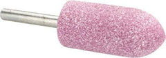 Tru-Maxx - 7/8" Head Diam x 2" Thickness, A11, Pointed Tree End, Aluminum Oxide Mounted Point - Pink, Medium Grade, 60 Grit, 25,420 RPM - USA Tool & Supply