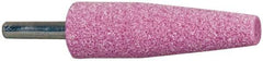 Tru-Maxx - 3/4" Head Diam x 2-1/2" Thickness, A1, Cone End, Aluminum Oxide Mounted Point - Pink, Medium Grade, 60 Grit, 20,960 RPM - USA Tool & Supply